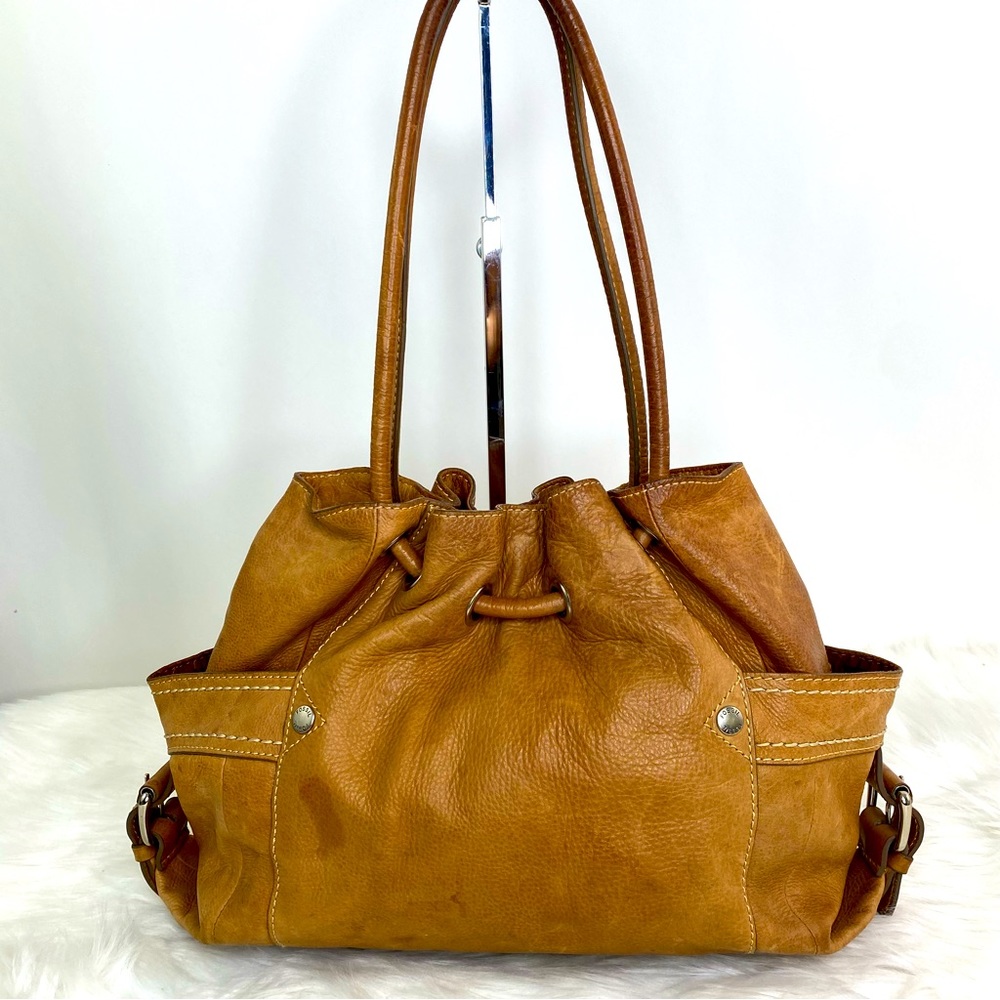 Fossil Tan Leather Satchel Shoulder Bag